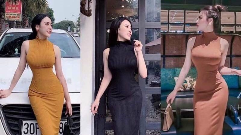 Váy Len Dáng Dài Form Váy Body Rút Dây Xẻ Tà Qua Gối Cổ Áo Chữ V Điệu Đà   MixASale